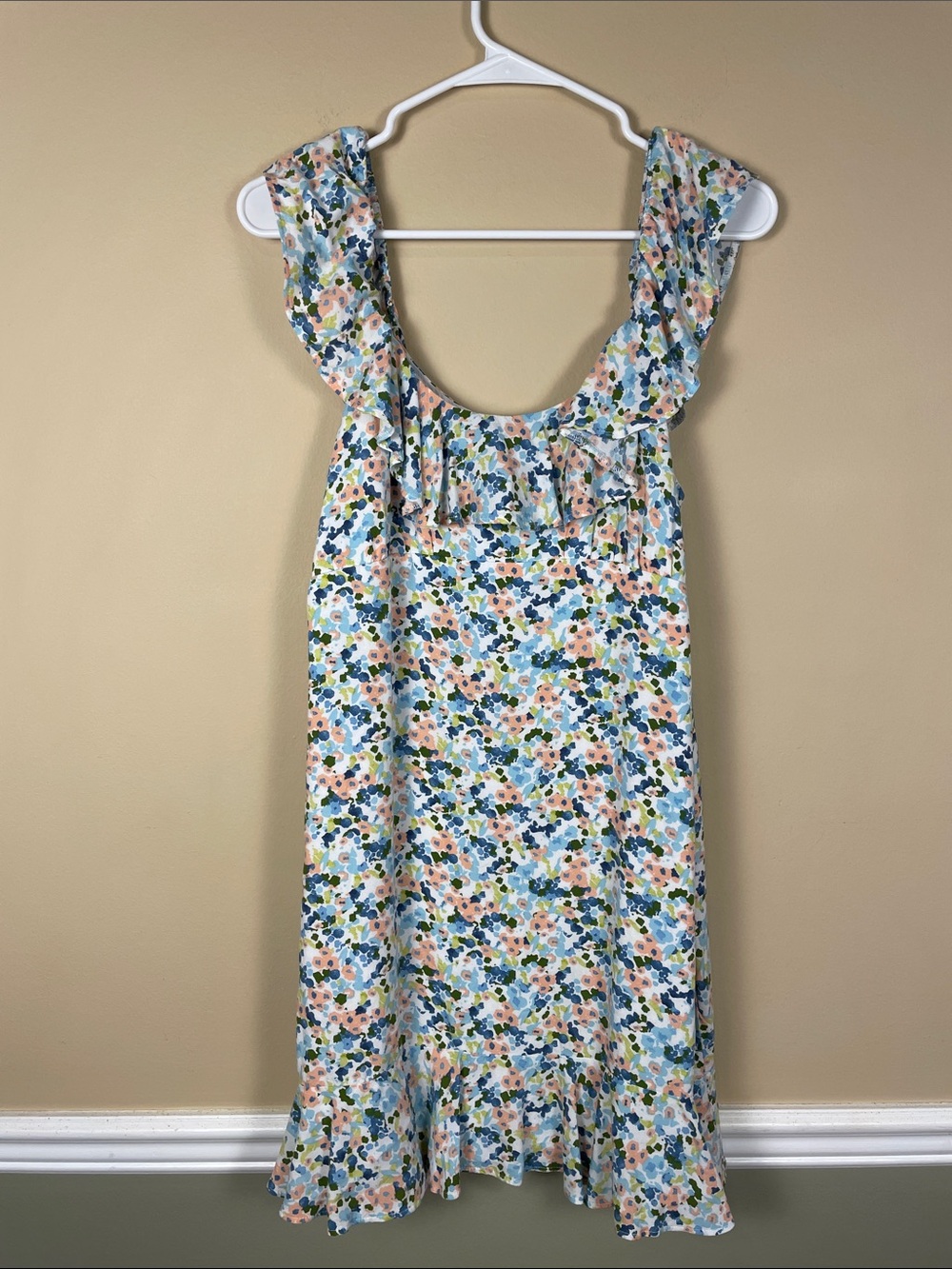 Abercrombie & Fitch Women’s Boho Floral Print Multicolor Ruffle Dress